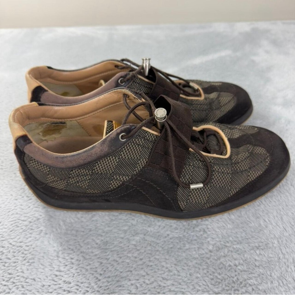 Louis Vuitton Brown Nubuck and Fabric Low Top Sneakers Women's Size 6 US/36.5 EU